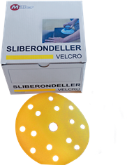 Sliberondeller 15 huller velcro Ø150mm 100 stk Korn 120 Sliberondeller 15 huller velcro Ø150mm 100 stk Korn 120