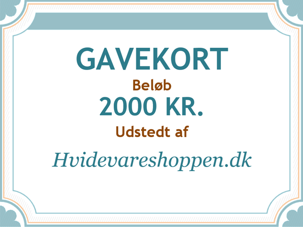 Gavekort 2000 kr. Gavekort 2000 kr.