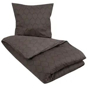 Borg Living Sengetøj 140x220 cm - Leaves Grey - Gråt sengetøj - 100% Økologisk Bomuldssatin - By Night sengesæt