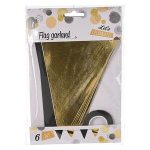 Excellent Houseware Flag Garland Gold Black 91 g