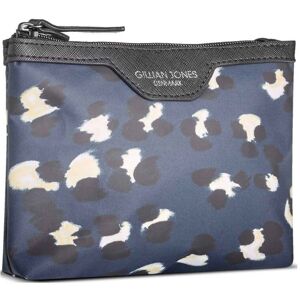 Gillian Jones Makeup Purse Blue Leopard