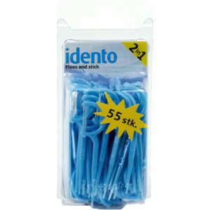 Idento Floss and Stick 2 in 1 Blå   55 stk.