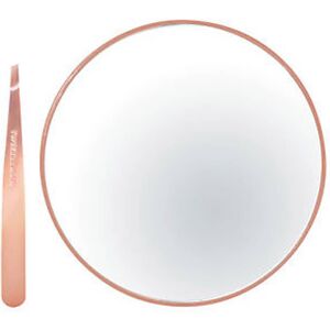 Tweezerman Rose Gold Mini Slant & 10x Mirror Duo