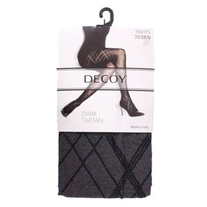 Decoy Dark Tartan Tights 70 Den Black XL
