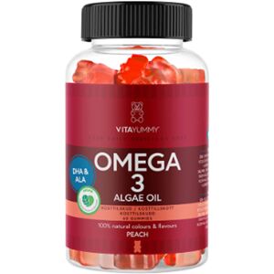 VitaYummy Omega 3 Algae Oil Peach (U)   60 stk.