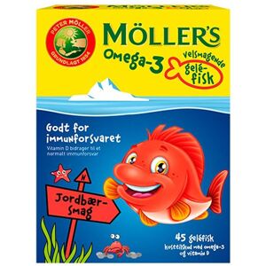 Møllers Tran Omega-3 Gelé-Fisk Jordbær   45 stk.