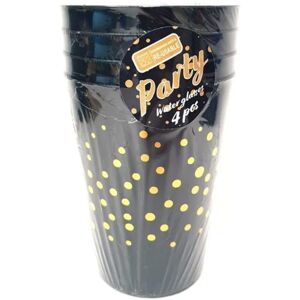 Excellent Houseware Water Glass Black   4 stk.