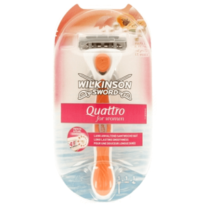 Wilkinson Sword for Women - Quattro papaya & pearl 1 skraber + 1 blad