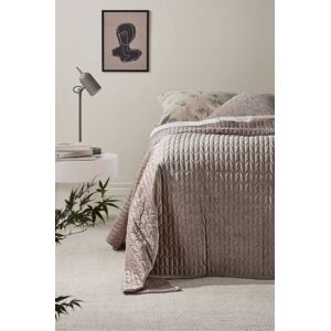 TILY sengetæppe - enkeltseng 180x260 cm Lysebrun