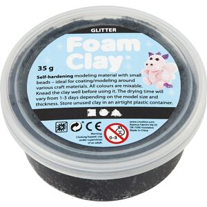 Foam Clay Modellermasse   Glitter   Sort