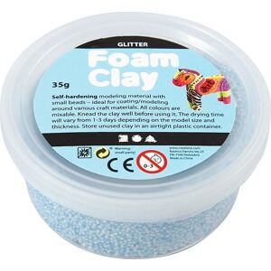 Foam Clay Modellermasse   Glitter   Lyseblå