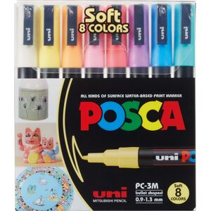 Posca Marker   Pc-3m   1,3 Mm   8 Pastelfarver