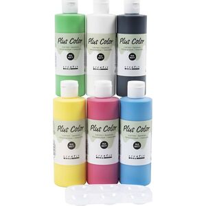 Plus Color Hobbymaling   6x250 Ml   Primærfarver