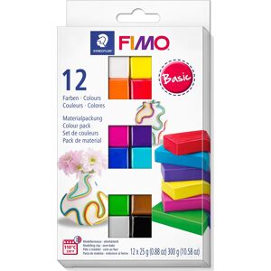 Fimo Soft Ler Colour Pack, 12 X 25 G, Basic