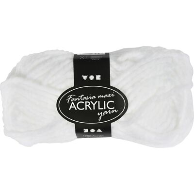 Fantasia Maxi Akrylgarn 50g Hvid Fantasia Maxi Akrylgarn 50g Hvid