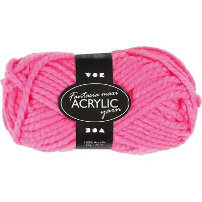 Fantasia Maxi Akrylgarn 50g Neon Pink Fantasia Maxi Akrylgarn 50g Neon Pink