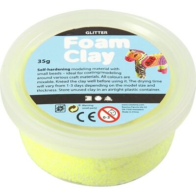 Foam Clay Modellermasse Glitter Gul Foam Clay Modellermasse Glitter Gul