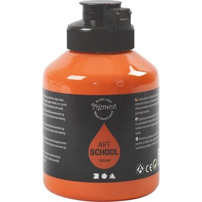 Pigment Art School Maling - Orange Semi-opaque 500ml Pigment Art School Maling - Orange Semi-opaque 500ml