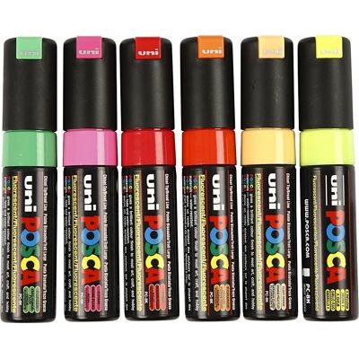 Posca Marker Pc-8k B 8 Mm 6 Neonfarver Posca Marker Pc-8k B 8 Mm 6 Neonfarver