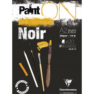 Clairefontaine Sort Paint'ON Tyk Papir A2 - Kunstkvalitet Clairefontaine Sort Paint'ON Tyk Papir A2 - Kunstkvalitet
