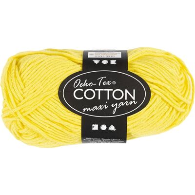 No-Name Maxi Bomuldsgarn, 50 G, Gul No-Name Maxi Bomuldsgarn, 50 G, Gul