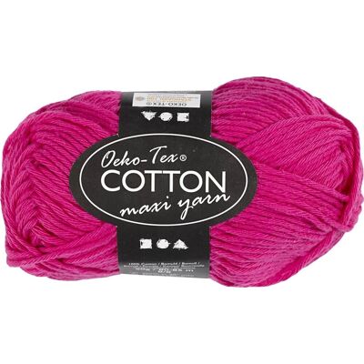 No-Name Maxi Bomuldsgarn, 50 G, Pink No-Name Maxi Bomuldsgarn, 50 G, Pink