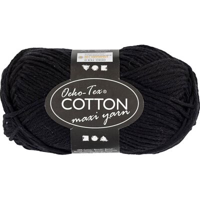 No-Name Maxi Bomuldsgarn, 50 G, Sort No-Name Maxi Bomuldsgarn, 50 G, Sort