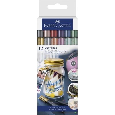 Faber-Castell Metallics Marker 12 Farver Faber-Castell Metallics Marker 12 Farver