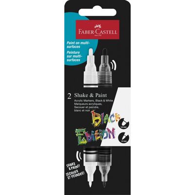 Faber-Castell Akrylmarker Sort & Hvid 2 Stk. Faber-Castell Akrylmarker Sort & Hvid 2 Stk.