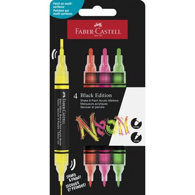 Faber-Castell Akrylmarker Neon 4 Farver Faber-Castell Akrylmarker Neon 4 Farver