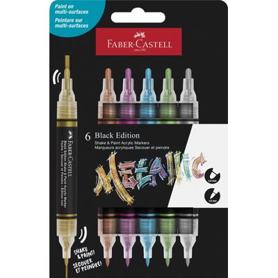 Faber-Castell Akrylmarker Metallic 6 Farver Faber-Castell Akrylmarker Metallic 6 Farver