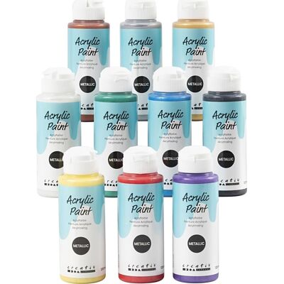Creativ Company Akrylmaling 10x120ml Metallic Ass. Creativ Company Akrylmaling 10x120ml Metallic Ass.