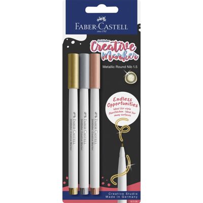 Faber-Castell Creative Marker, 1,5 Mm, 3 Farver Faber-Castell Creative Marker, 1,5 Mm, 3 Farver