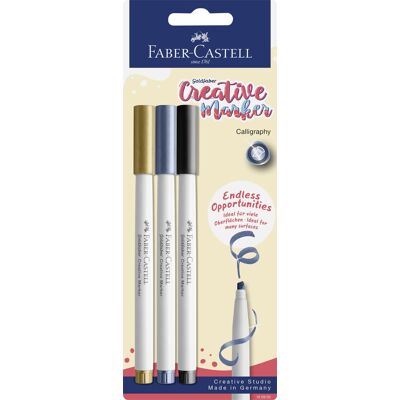 Faber-Castell Creative Marker, Calligraphy, 3 Farv Faber-Castell Creative Marker, Calligraphy, 3 Farv