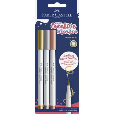 Faber-Castell Creative Marker, Brush, 3 Farver Faber-Castell Creative Marker, Brush, 3 Farver