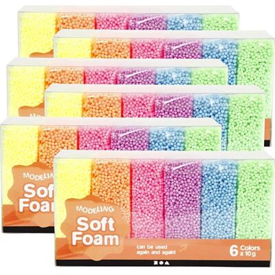 Foam Clay Soft Foam Modellervoks, 6x60 G, Neonfarver Foam Clay Soft Foam Modellervoks, 6x60 G, Neonfarver