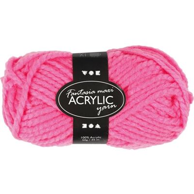 Fantasia Maxi Akrylgarn 50g Neon Pink Fantasia Maxi Akrylgarn 50g Neon Pink