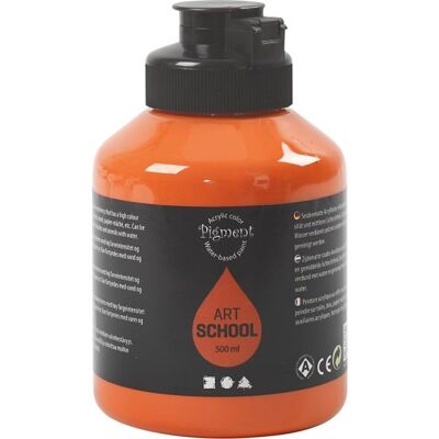 Pigment Art School Maling - Orange Semi-opaque 500ml Pigment Art School Maling - Orange Semi-opaque 500ml