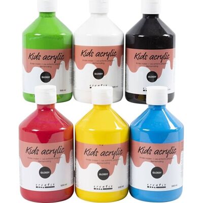 A-Color Primær akryl maling - Glansfuld - 6x500ml A-Color Primær akryl maling - Glansfuld - 6x500ml