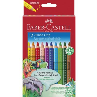 Faber-Castell Grip Farveblyanter Jumbo 12 Farv. Faber-Castell Grip Farveblyanter Jumbo 12 Farv.