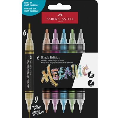 Faber-Castell Akrylmarker Metallic 6 Farver Faber-Castell Akrylmarker Metallic 6 Farver