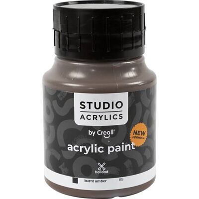 Creall Akrylmaling, 500 Ml, Dækkende, Burnt Umber Creall Akrylmaling, 500 Ml, Dækkende, Burnt Umber