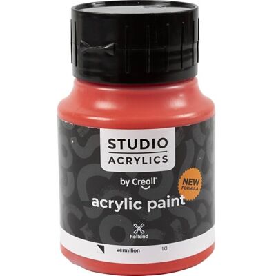 Creall Akrylmaling, 500 Ml, Halvdæk, Vermillion Creall Akrylmaling, 500 Ml, Halvdæk, Vermillion