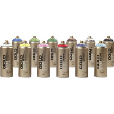 Montana Gold Spraymaling, 12x400 Ml, 12 Farver Montana Gold Spraymaling, 12x400 Ml, 12 Farver
