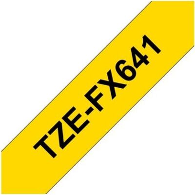 Brother Tze-Fx641 Labeltape 18mm, Sort På Gul Brother Tze-Fx641 Labeltape 18mm, Sort På Gul