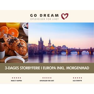 Go Dream Oplevelsesgave - 3-Dage Storbyferie Inkl Morgenmad