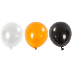 No-Name Balloner, Halloween, Hvid/orange/sort, 10 Stk.