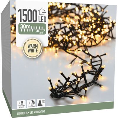 Koopman Cluster Lyskæde M/1500 Mikro Led, 30m, Varm Hvid Koopman Cluster Lyskæde M/1500 Mikro Led, 30m, Varm Hvid