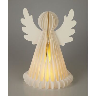 Koopman Engel I Papir M. Led, 38cm, Hvid Koopman Engel I Papir M. Led, 38cm, Hvid