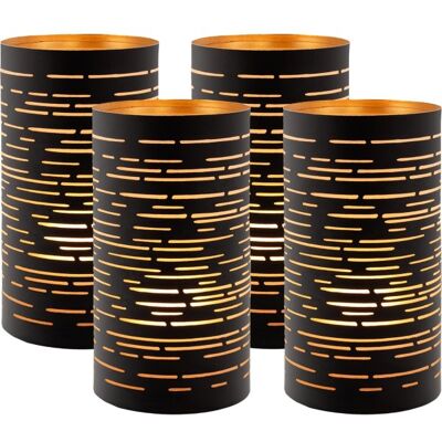 Securit® Corsica Metalstager, Sort/guld, 4 Stk Securit® Corsica Metalstager, Sort/guld, 4 Stk